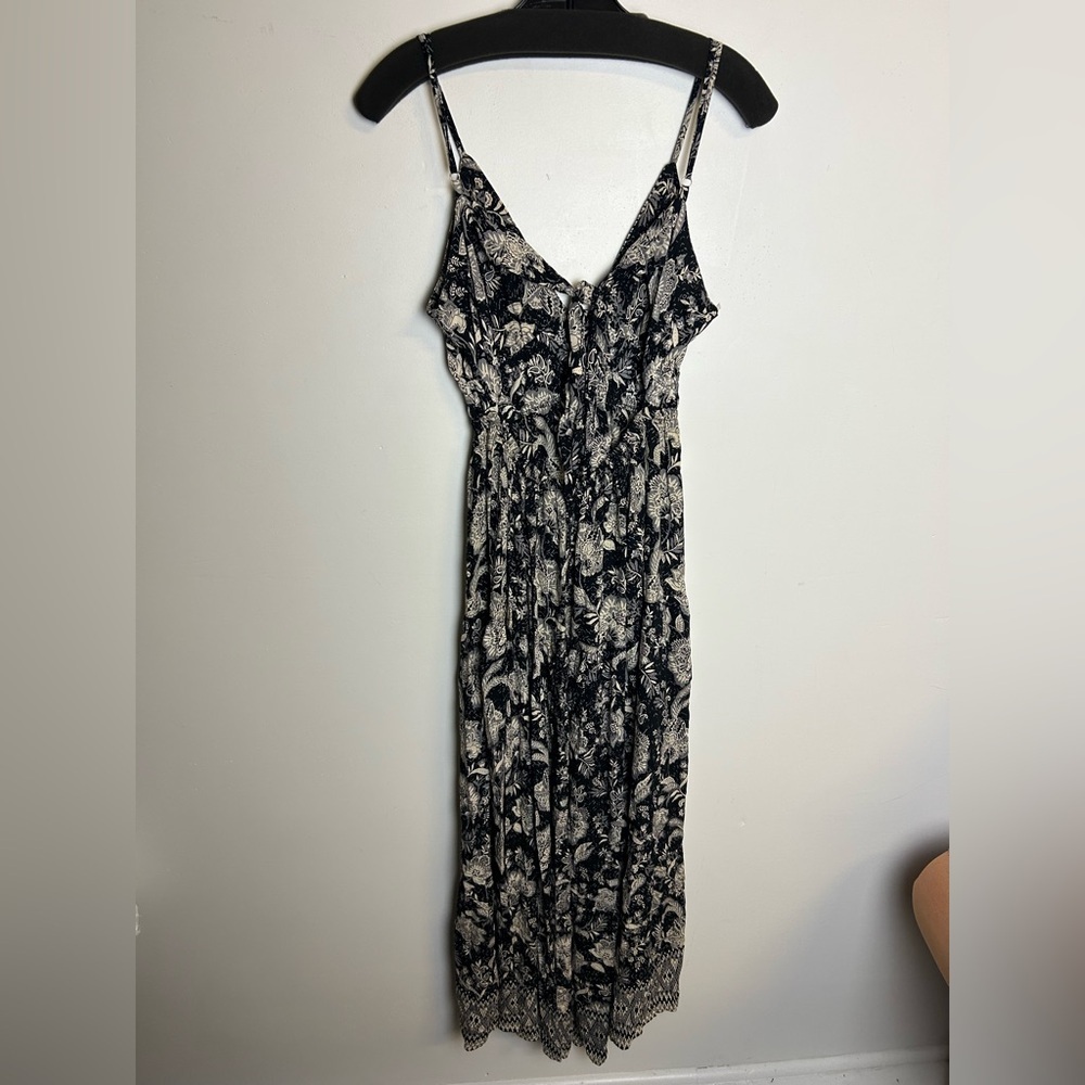 Angie Midi Dress Size L Novelty Floral Print Lightweight Open Strappy Back - Picture 8 of 13